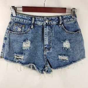 Shein High Waisted Denim Cut-off Shorts Size XS